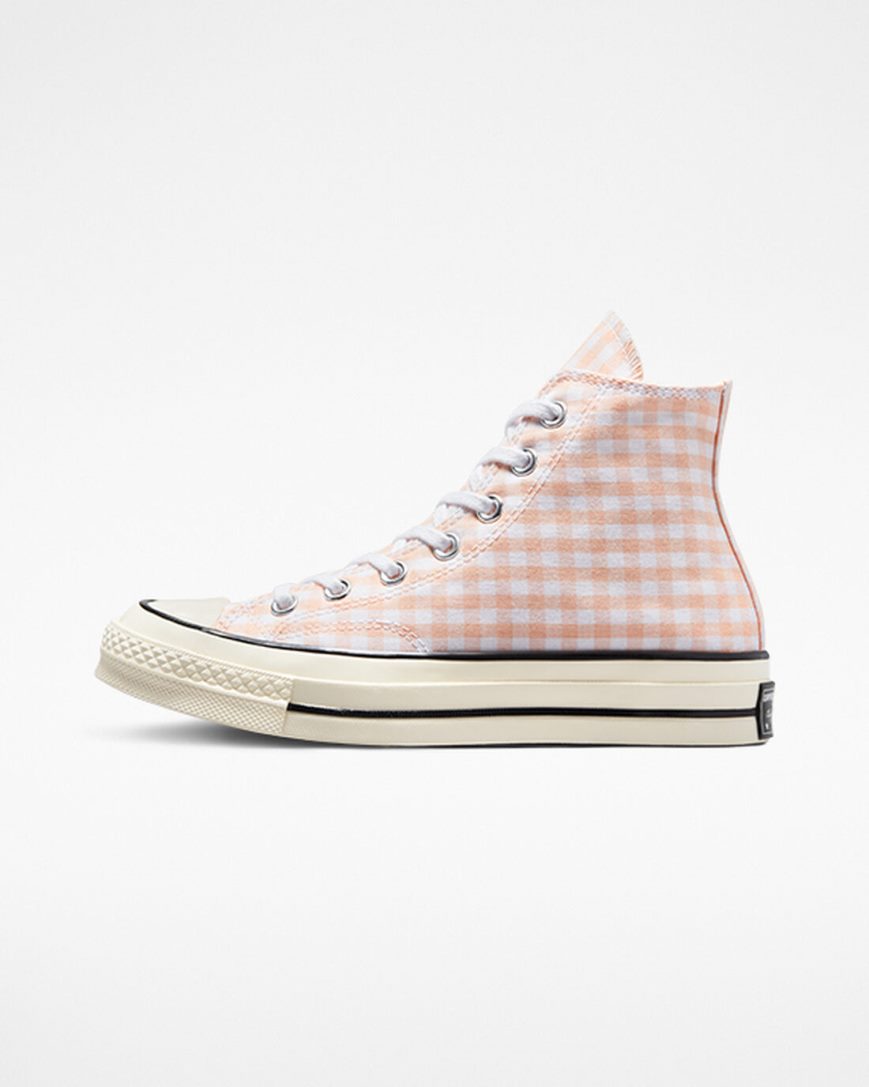 Tenisky Vysoke Converse Chuck 70 Gingham Damske Koralove Biele | SK PMGLI8